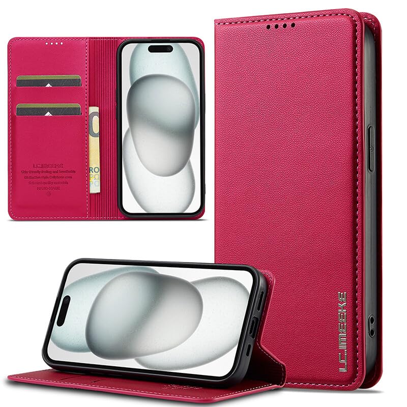Generic Per iPhone 17 AIR (colore rosso) Custodia a libro in pelle con chiusura magnetica Generic per una maggiore sicurezza
