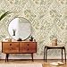 VEELIKE Green Fern Wallpaper Boho Butterflies Botanical Peel and Stick Wallpaper for Bedroom Bathroom 17.7''x118'' Removable Vintage Leaf Wallpaper Self Adhesive Forest Contact Paper for Cabinets Wall