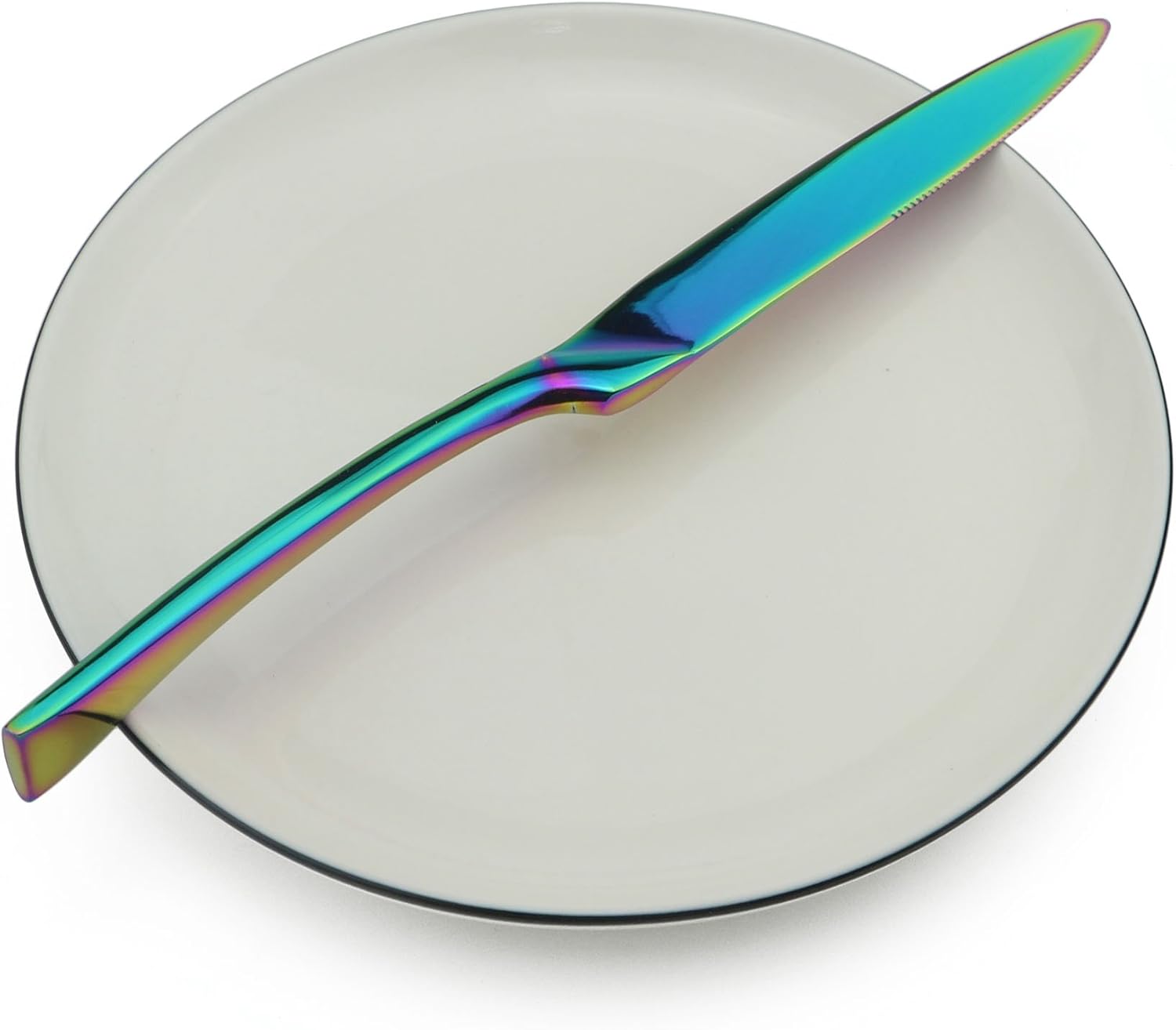 Luxury 20 Pieces Colorful Rainbow Flatware Set, Mirror Polishing 18/10 Stainless Steel Dinnerware Set Knife Spoon Fork Silverware Set, Service for 4