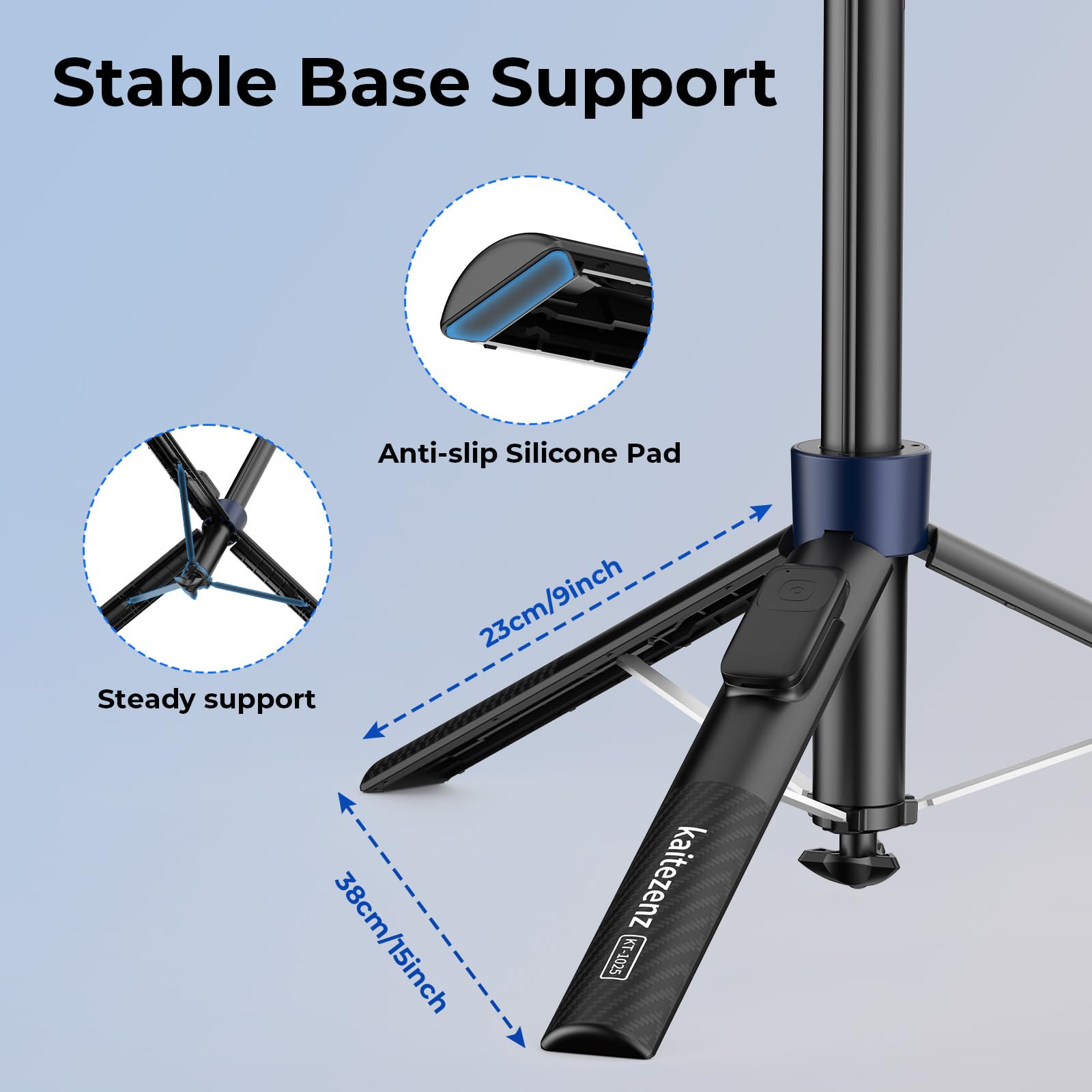 Kaitezenz Trípode magnético de apertura automática para iPhone MagSafe, soporte para teléfono celular de 71 pulgadas con anillo de metal y control remoto recargable para grabación de video y vlogging