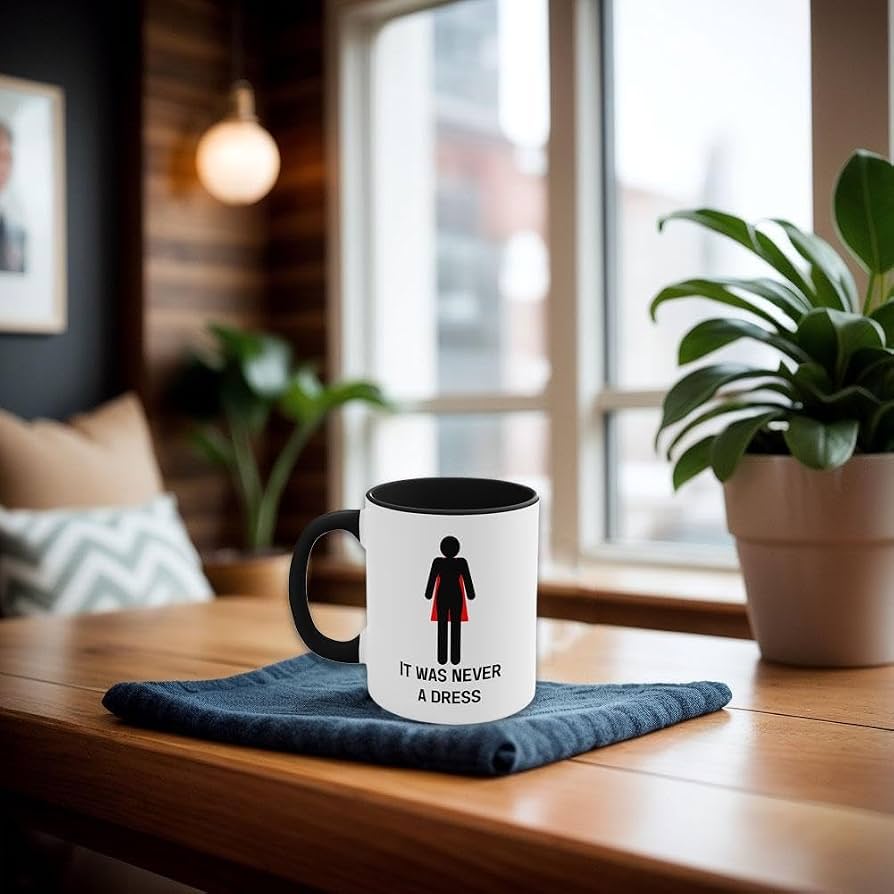 Tazza Femminista 325 Ml Termocromatica – 'It Was Never A Dress' – Da Nera A Bianca Con Messaggio