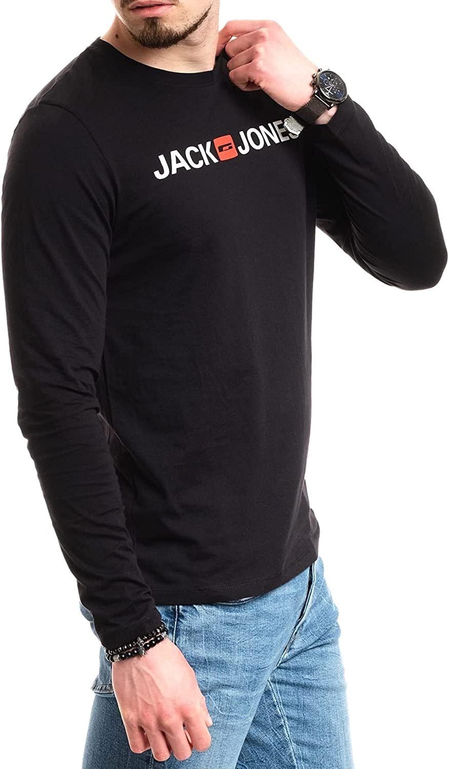 Jack & Jones Herren Langarmshirt aus Baumwolle – Longsleeve Männer – T-Shirt mit Langen Ärmeln aus Baumwolle - einzeln und Multipack