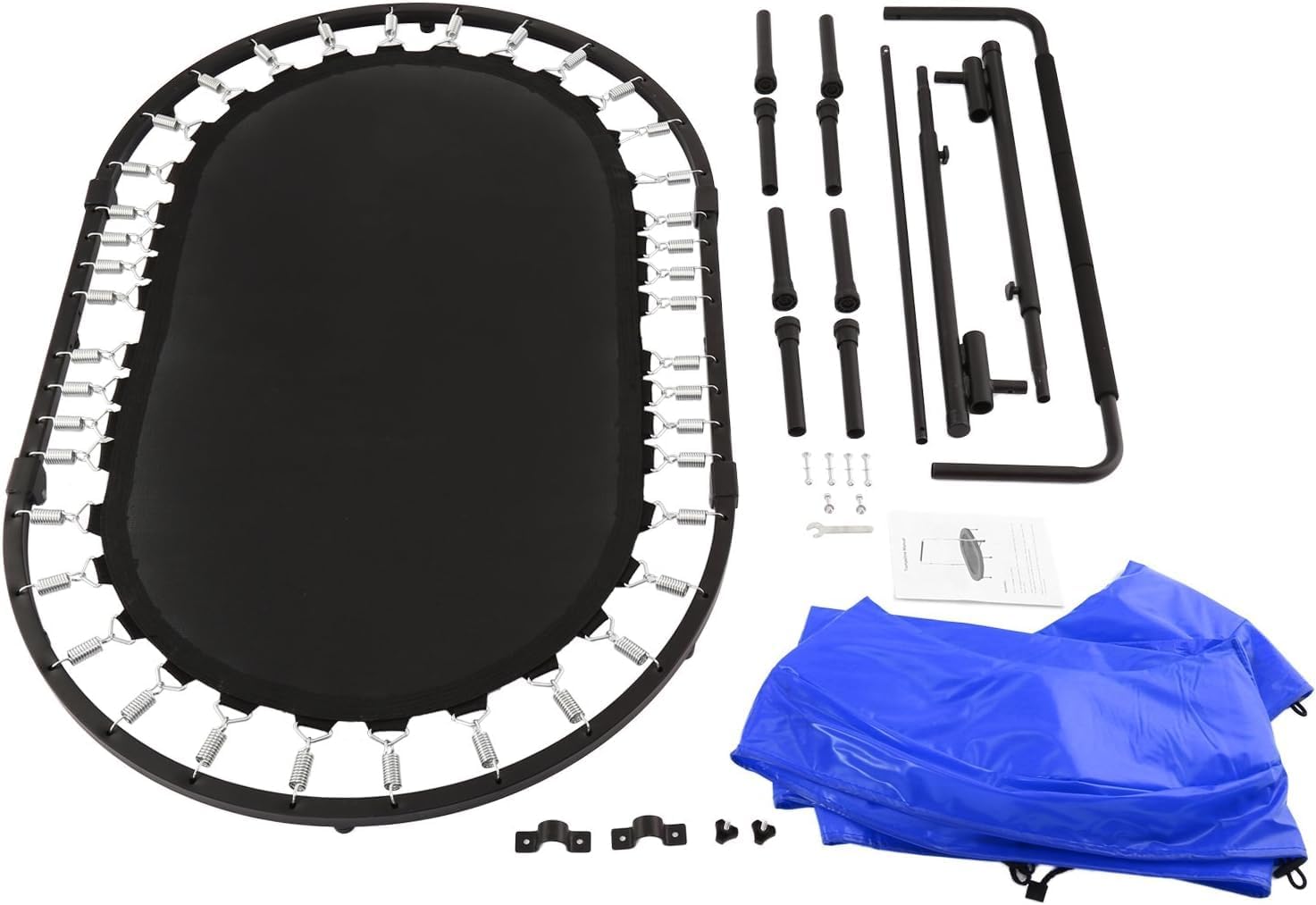 Aceshin Kids Trampoline Mini Rebounder with Adjustable Handle Foldable Trampoline for 2 Kids Toddler Indoor Outdoor Play Fitness Exercise Workout Max Load 220 lbs
