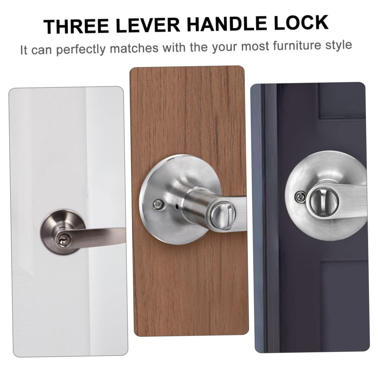 Serrure de Porte Intérieure Résistant à L'usure en Alliage de Zinc Argenté Verrou Double Protection le Vol pour Chambre et Salle à Manger
