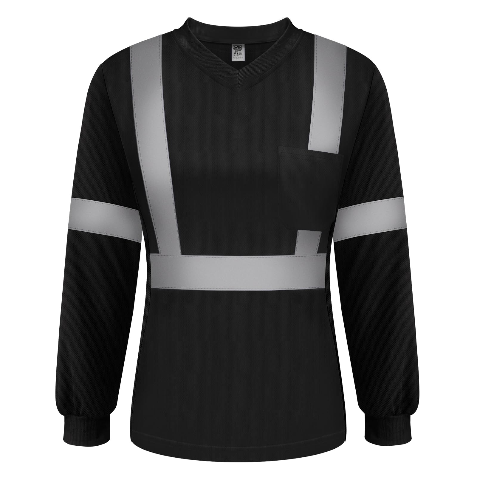 TCCFCCT Hi Vis Shirts for Women Class 3 Safety Shirt for Women Construction Work with Long Sleeves, Hi Vis Shirts for Women Driver and Night Running,