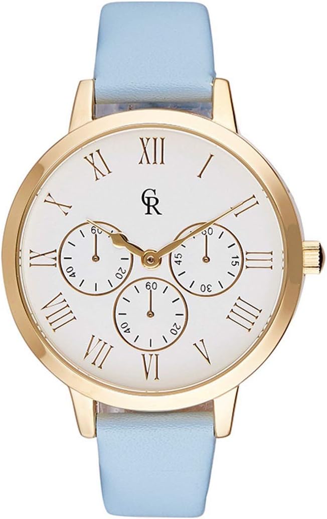 Charlotte Raffaelli Crb011 La Basic - Gold/light Blue Leather Strap Watch Watch For Women 1 Pc