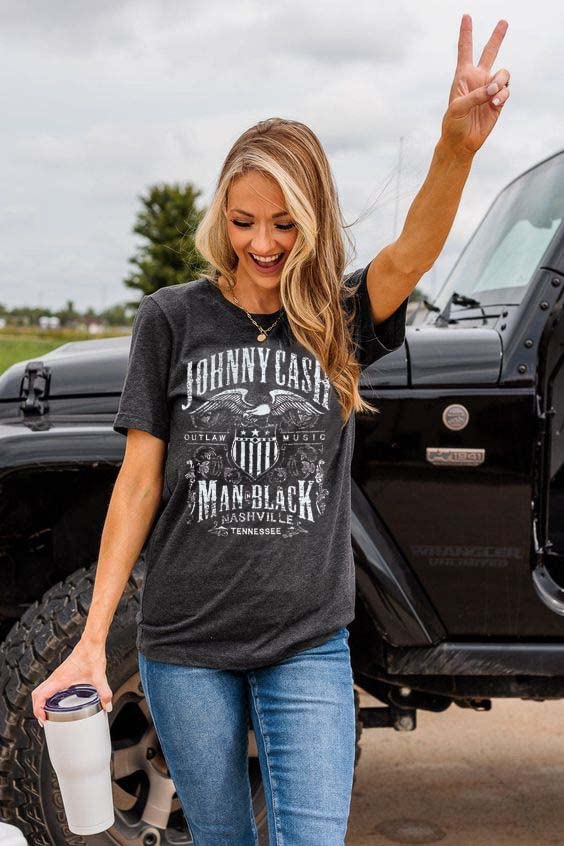 Country Music Tshirt for Women Vintage Nashville Tennessee Graphic Shirts Music Lovers Summer Vacation Top Shirt Tee4