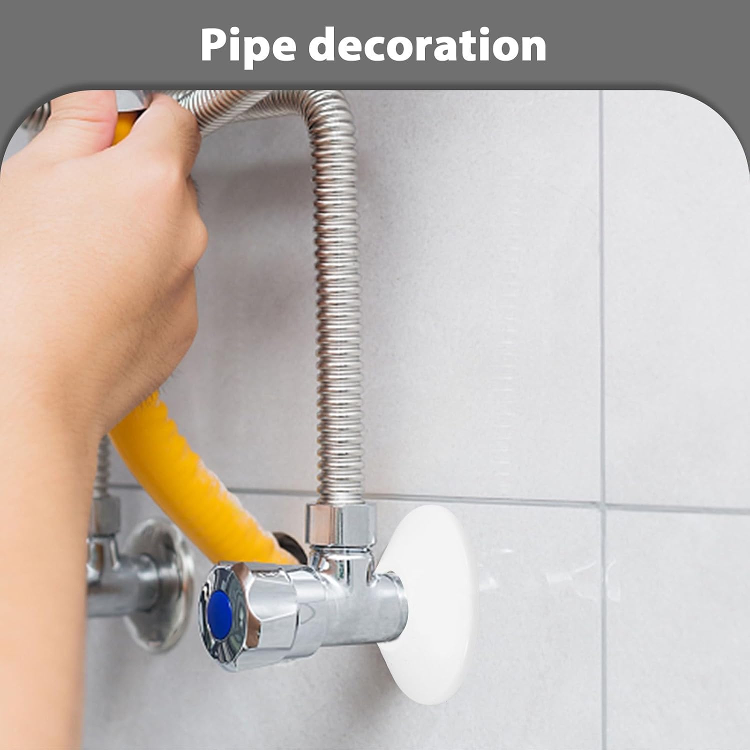 CALLARON 10pcs 22mm White Plastic Pipe Cover Plates for Bathroom Drain Pipes Toilet Flange Covers Decorative Plumbing Collar for Radiator and Sink