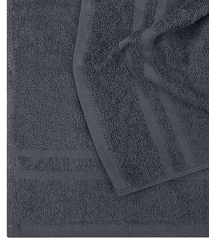Utopia Towels Cotton Bleach Proof Salon Towel 16 by 27 inches, Bleach Safe Gym 100% Cotton Hand Towel, 24 Pack, Dark Grey
