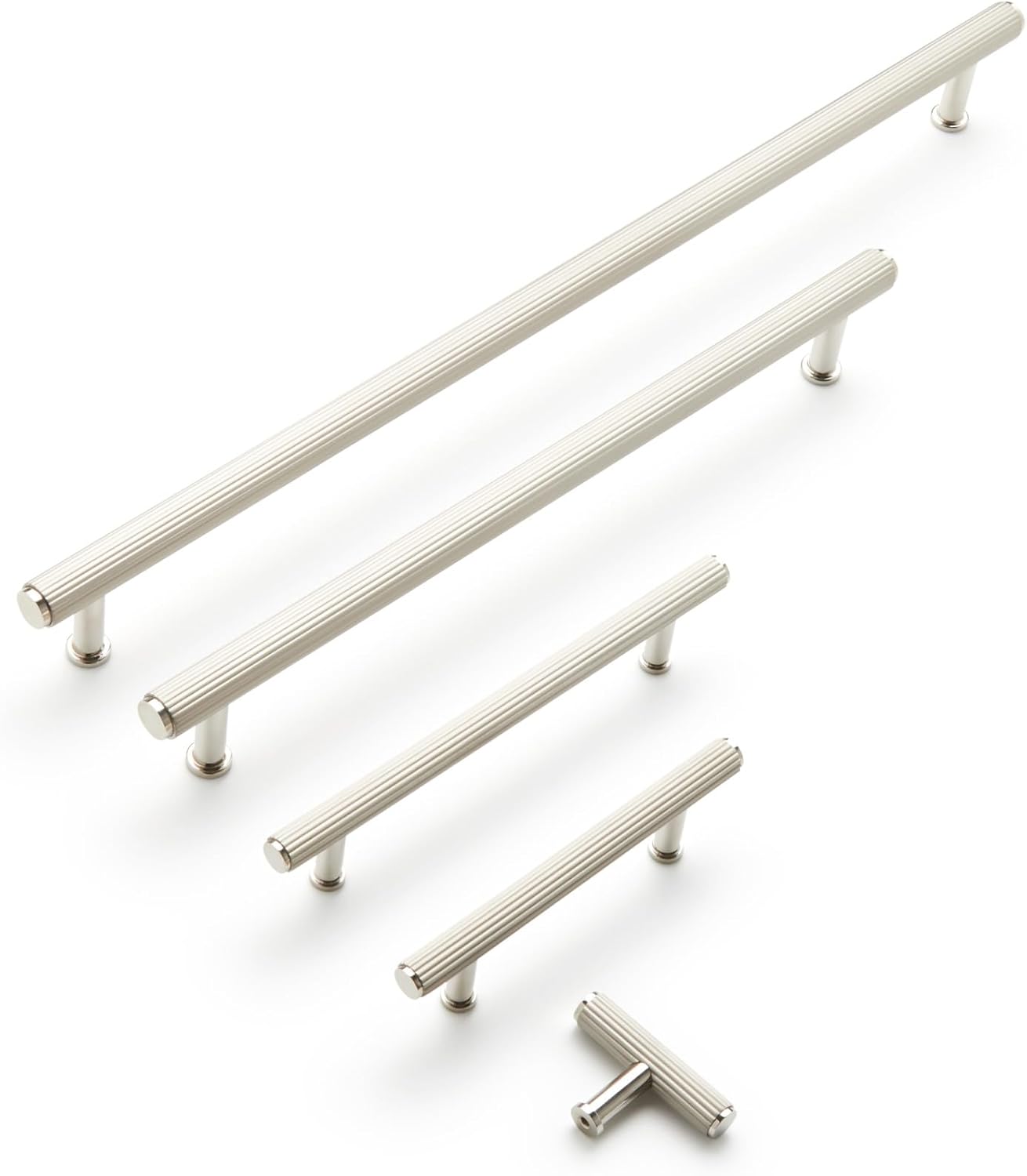 Signature Hardware 953998-12 Brixlee 12 Inch Center to Center Appliance Pull - Brushed Nickel/Polished Nickel