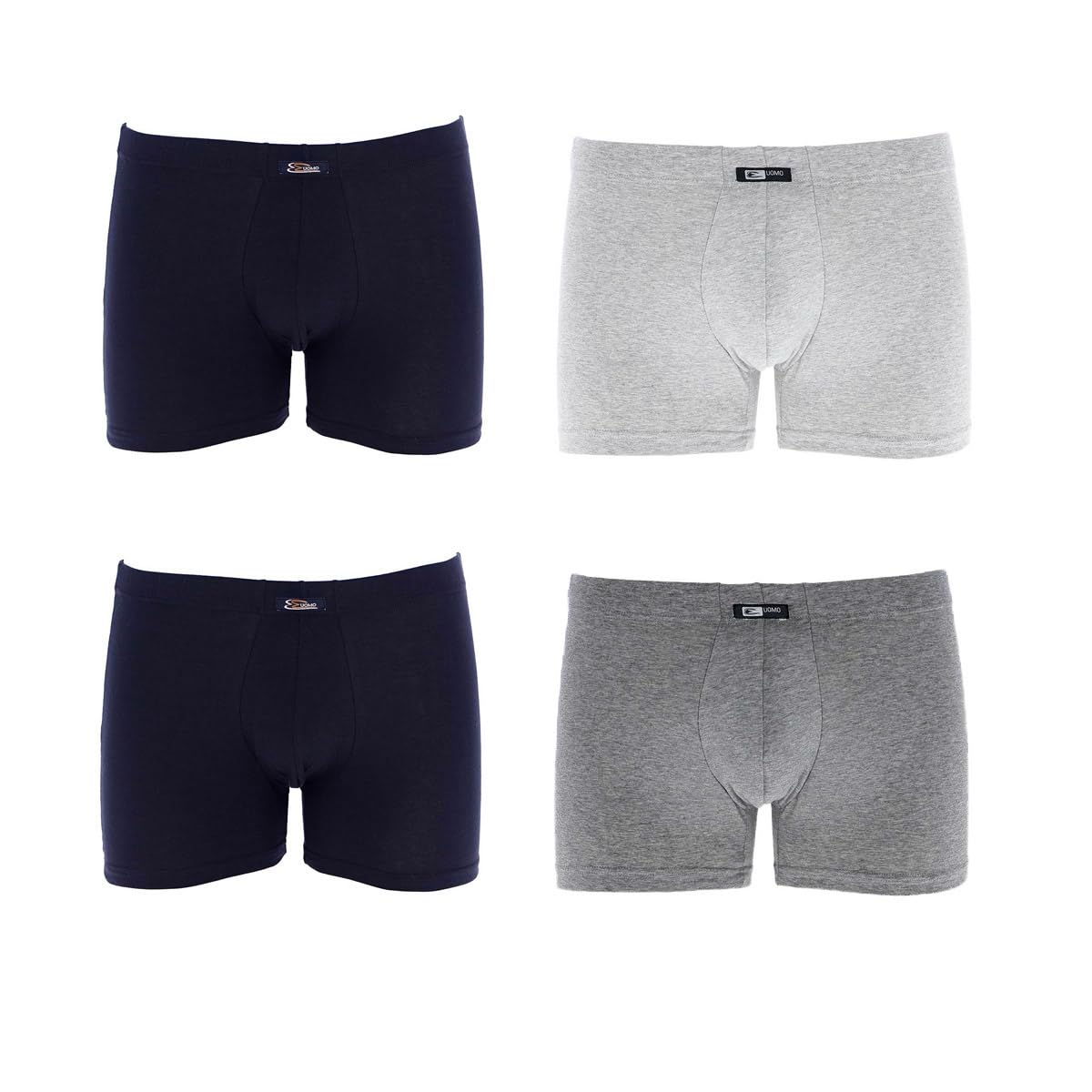 Cotonella, 6 Paia di Boxer Uomo in Cotone bielastico con Elastico Interno.