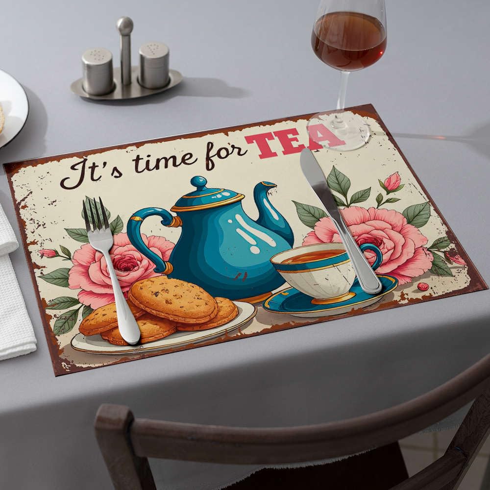 Sets de table en silicone de cuisine rose motif cookies tapis comptoir