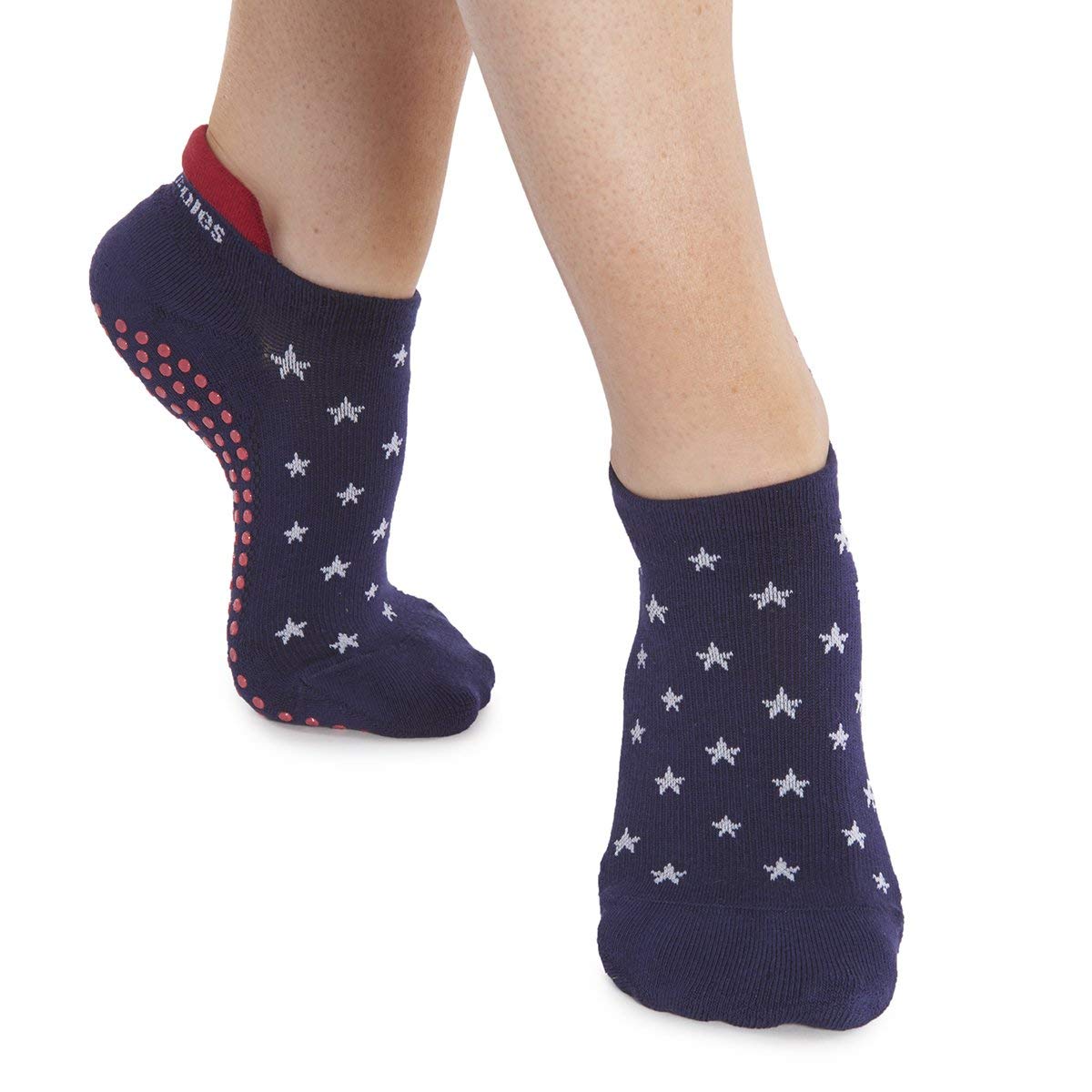 Great SolesOmbre, Sport, and Novelty Print Non Skid Socks for Women - Non Slip Grip Yoga Socks for Pilates, Barre, Ballet