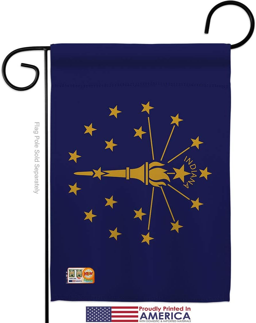 Indiana Garden Flags Pack Americana States USA American Territories Republic Country Particular Area Applique Small Decorative Gift Yard House Banner Made In 13 X 18.5