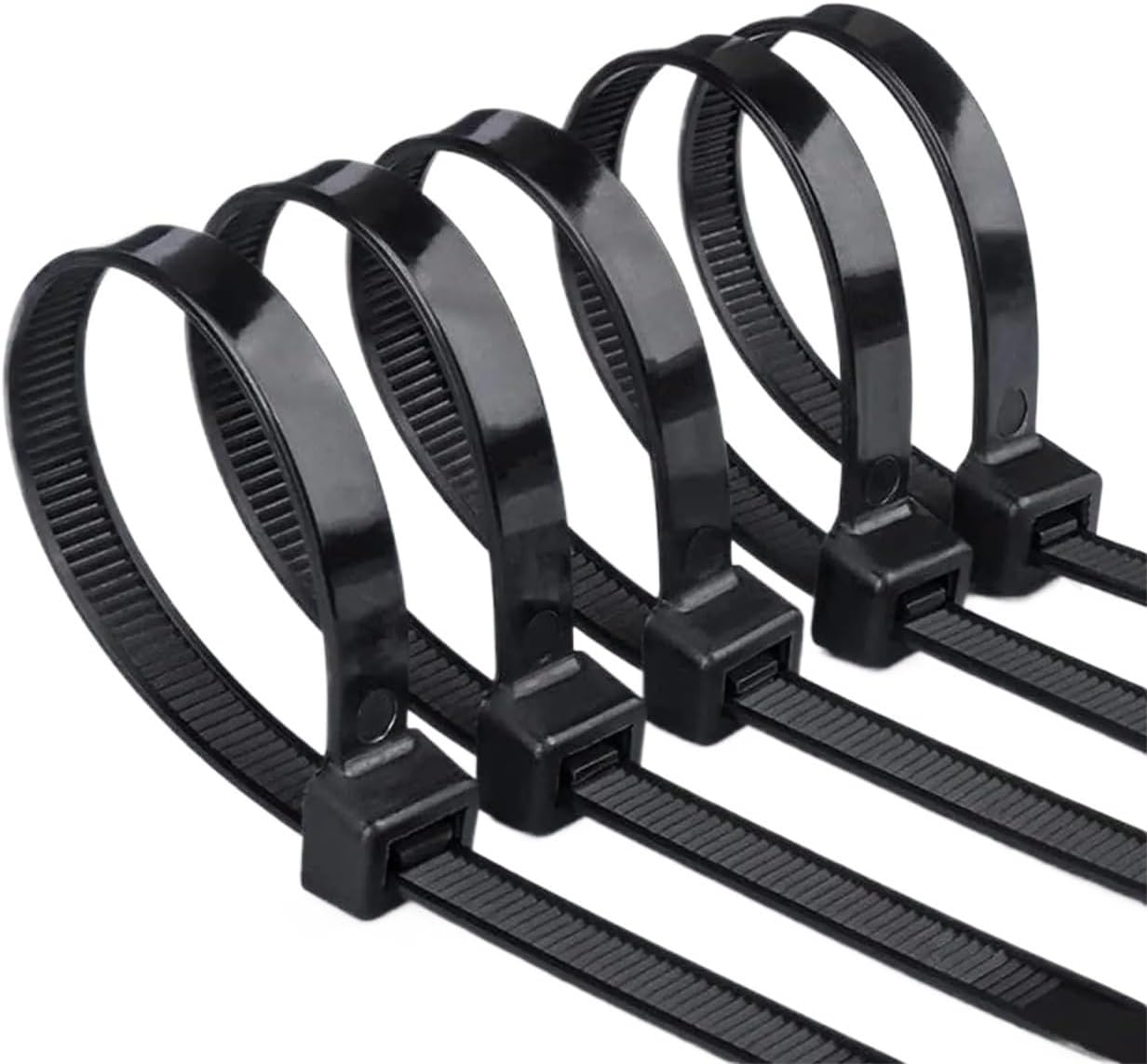 Self Locking Nylon Cable Ties Reusable Cord Tie Straps Adjustable Fastening Loop Cables Zip Ties Wire Bundle(Black(2.5x200mm),200pcs)