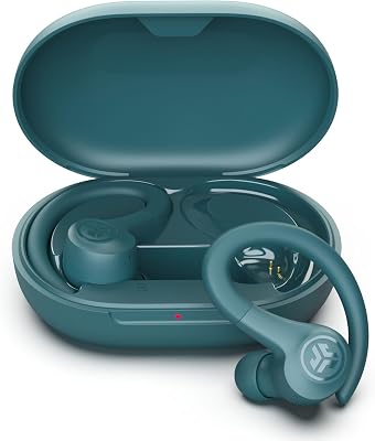 JLab Go Air Sport+ – Auriculares Bluetooth Deportivos, Auriculares Inalambricos Deportivos – 35+ Horas Autonomia, Auricular Deportivo IP55 Resistente al Sudor, Audifonos Inalambricos, Verde Azulado