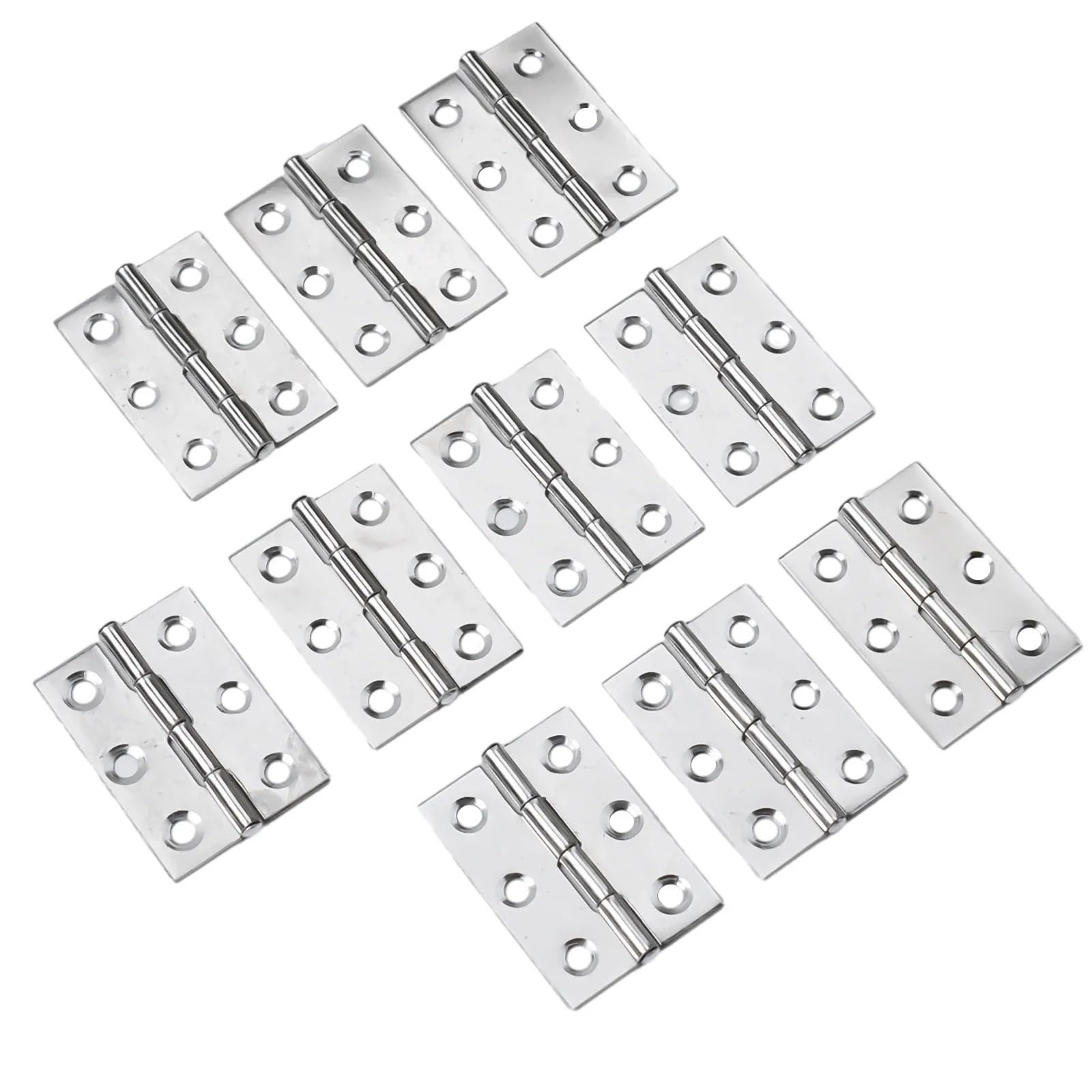 Door Hinges 10pcs Stainless Steel Door Hinges Connector Furniture Bookcase Window Cabinet 3 Hole 2 Inch Home Hardware