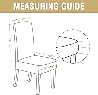 Vista 2 de H.VERSAILTEX Juego de 4 fundas elásticas para sillas de comedor, fundas protectoras para sillas Parson, tela de terciopelo sólido suave y gruesa