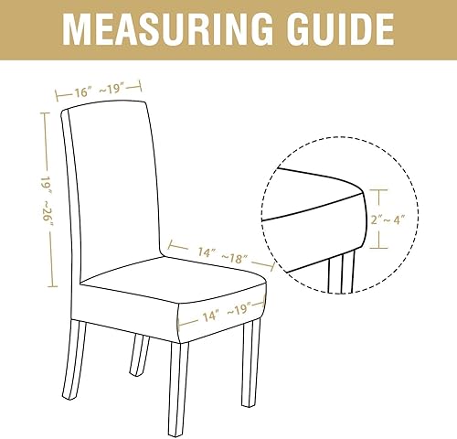 Miniatura 2 de H.VERSAILTEX Juego de 4 fundas elásticas para sillas de comedor, fundas protectoras para sillas Parson, tela de terciopelo sólido suave y gruesa