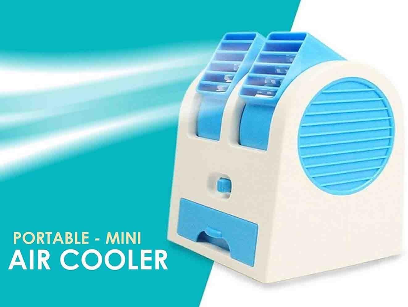 Eightiz Mini USB Fragrance Air Conditioner Cooling Fan Cooling Portable Desktop Dual Bladeless Air Cooler - Assorted Color