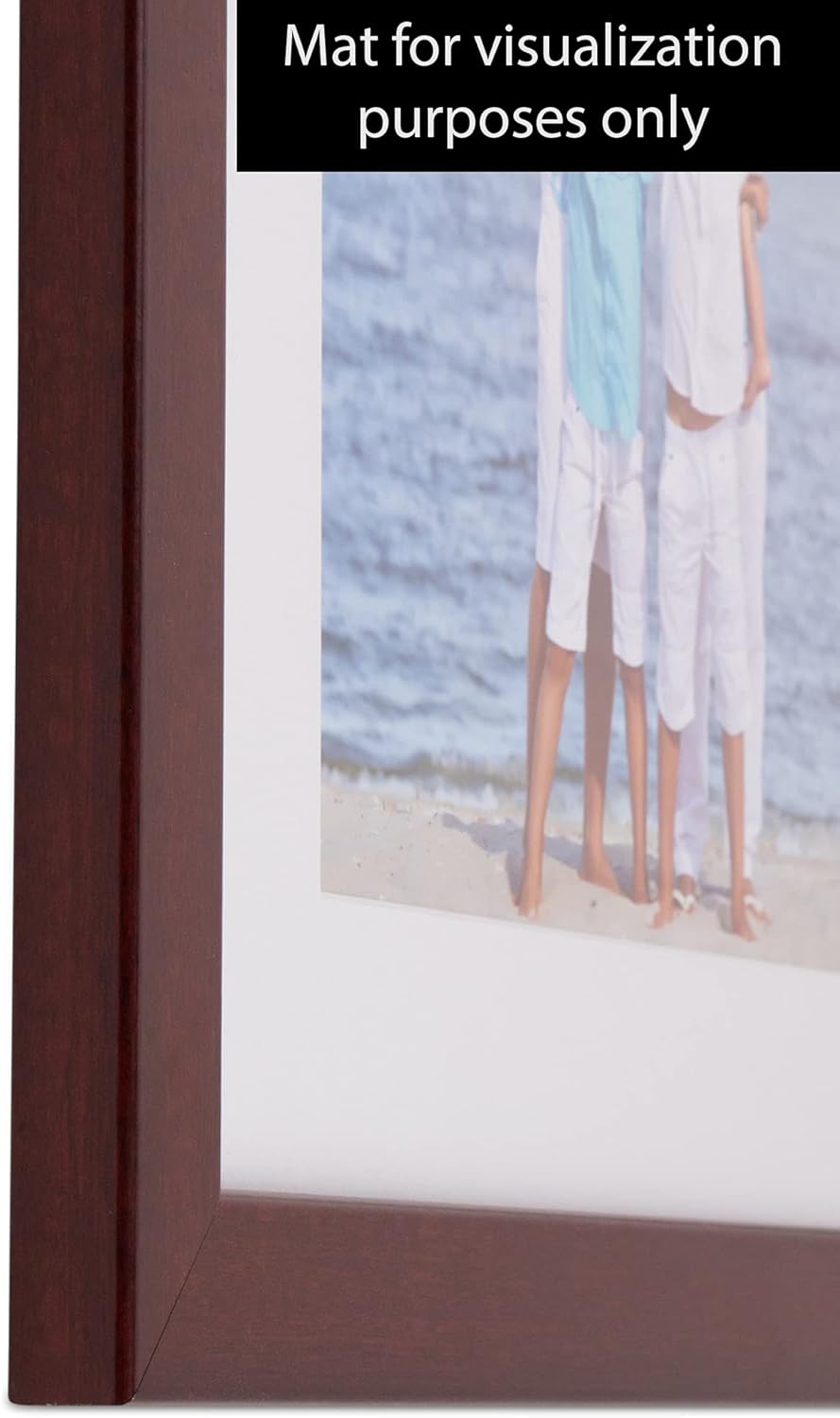 ArtToFrames 16x16 Inch Red Picture Frame, This 1.25 Inch Custom MDF Poster Frame is Cherry - Comes with Foam Backing 3/16 inch and Regular Glass (FBPLBW26-039-16x16)