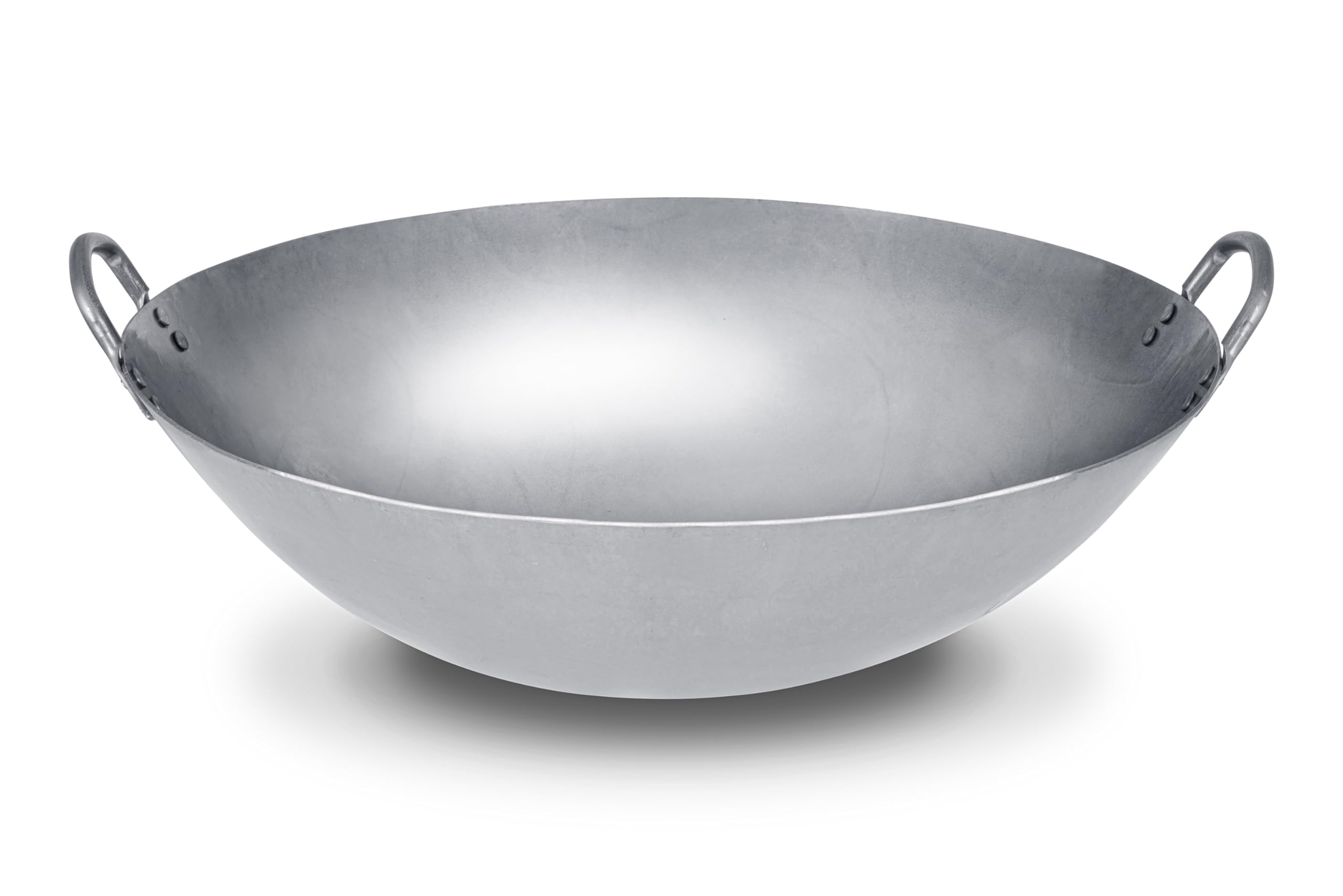 Craft Wok Großer 18-Zoll (46 cm) Schwerer Kanton-Stil Handgehämmerter Karbonstahl-Wok (Runder Boden) / 731W87-18in