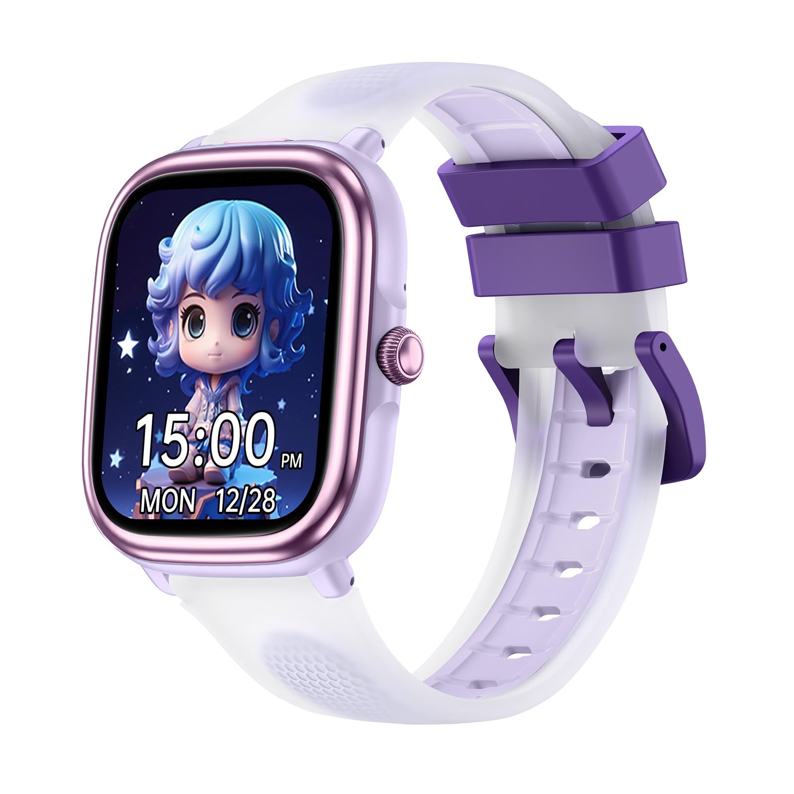 Dpofirs Orologio Intelligente per L'apprendimento per Bambini, Display da 1,83", 21 modalità Sport, Impermeabile IP68, con Torcia, Giochi, Libri di Fiabe e Lettore Musicale (PURPLE)