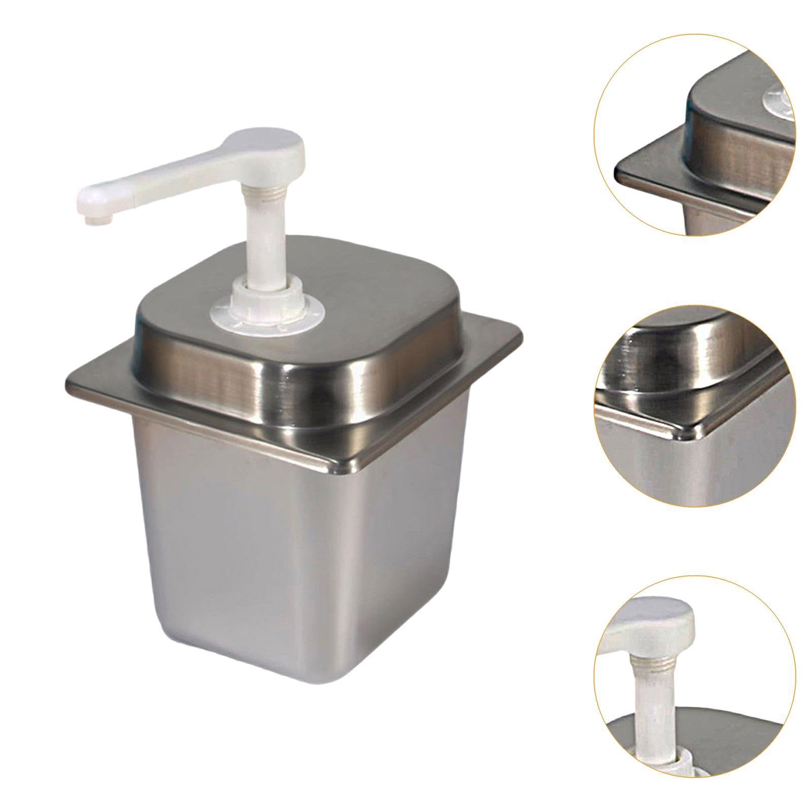 Botella con Dosificador de 2,3 L para Salsas Y Condimentos, Dispensador Manual para Cocina Y Bar, 15 CC