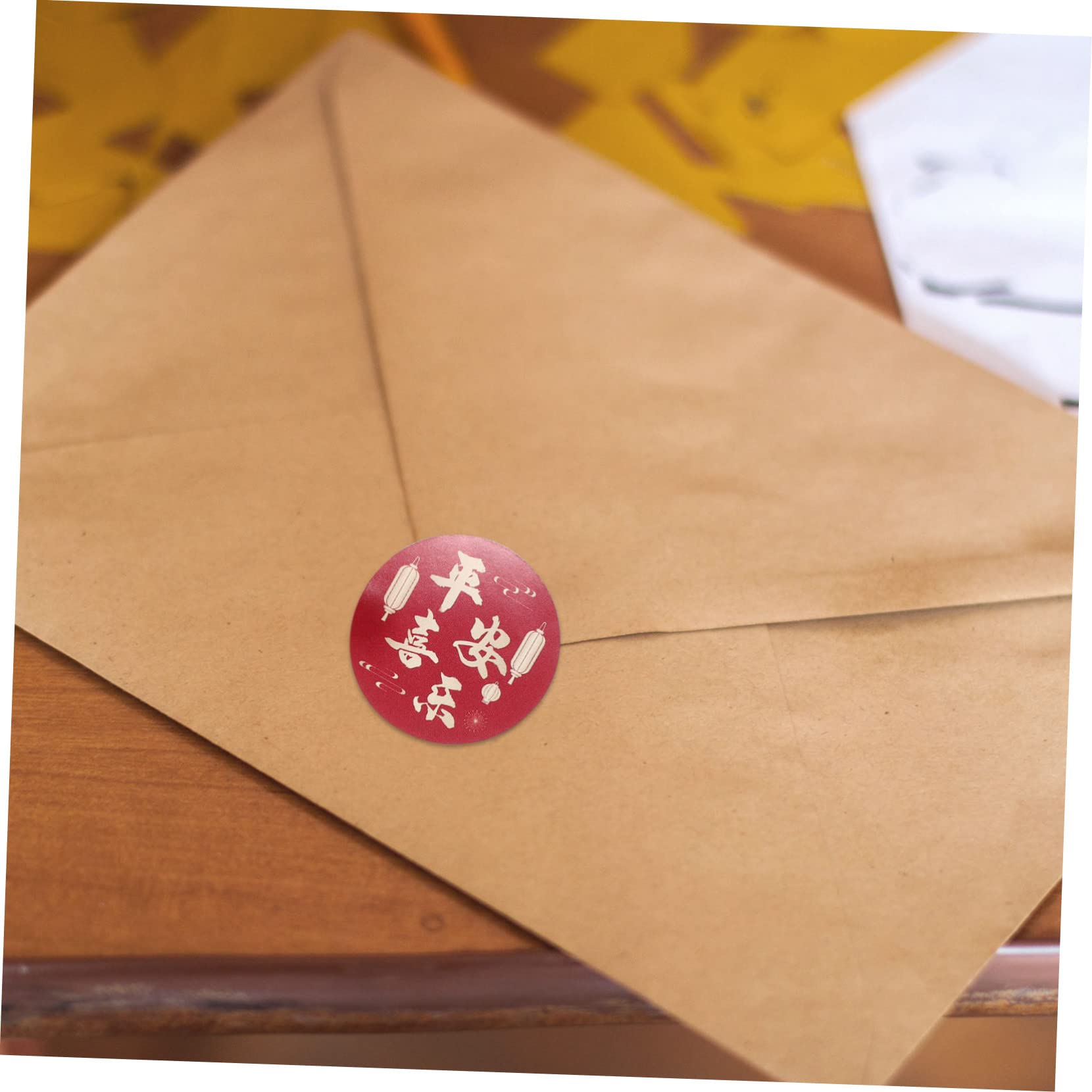 NUOBESTY 4 Set Fu Parole Adesivi Tag Natalizi Adesivi Per Pacchetti Sticker Etichette Di Carta Autoadesive Sigillo Della Confezione Al Dettaglio in ​​lamiera Di Rame 4 * 4