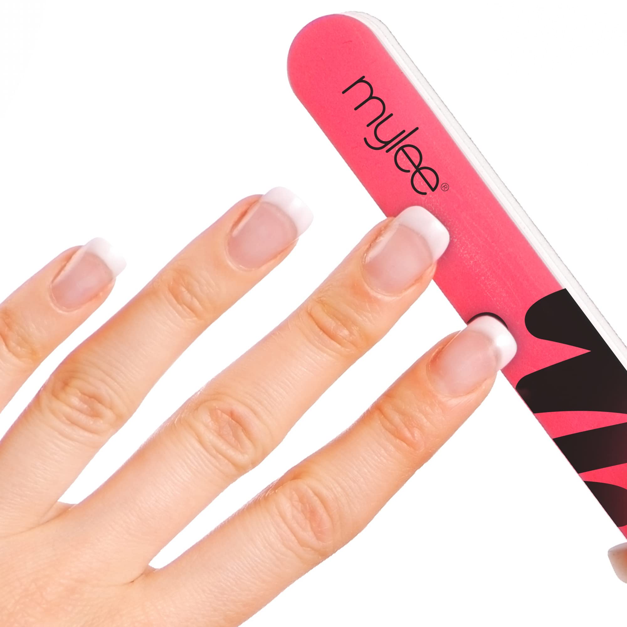 Mylee Lima per unghie doppia (confezione da 3) - Lima professionale per manicure, Modella, sagoma e ripara, Grana 180/240, Adatta per unghie acriliche, naturali e smalto gel semipermanente