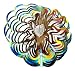 WorldaWhirl Whirligig 3D Wind Spinner Hand Painted Stainless Crystal Sun (12" Inch, Multi Color)