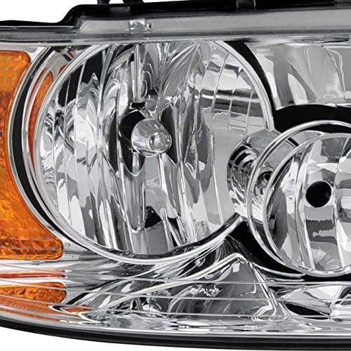 AKKON - For 03-06 Ford Expedition Chrome Clear Headlights Front Lamps Direct Replacement Pair Left + Right