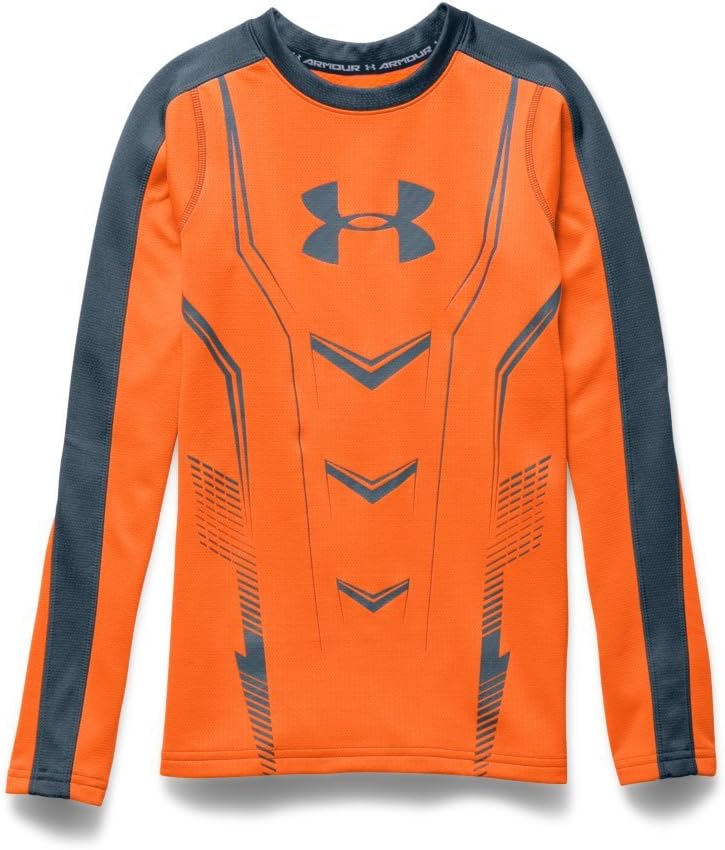 Under Armour Boy`s Lightweight ColdGear Armour Up Fitted Long Sleeve Shirt 845 Large Orange