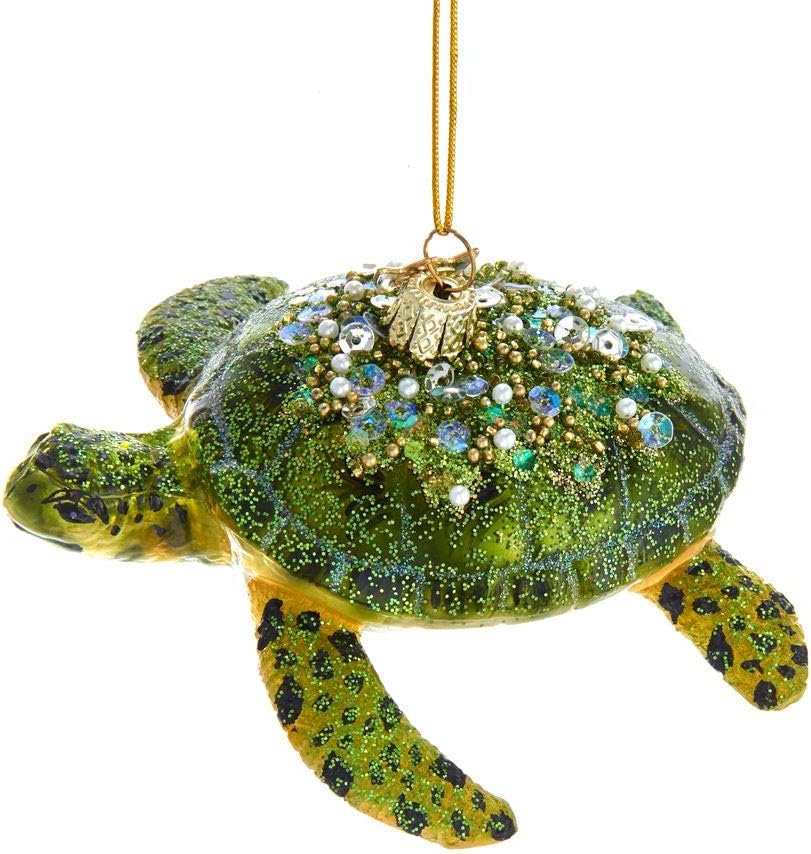 Kurt S. Adler Noble Gems Glass Sea Turtle Ornament NB1426 New