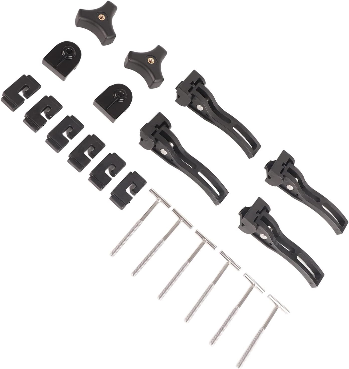 Universal Replacement Parts Rear Front Clamp, Tri Fold Tonneau Cover Clamp Kit, Aluminum and ABS Material, Durable Tonneau Cover Clamp Set with Triangular Screw T Bolt, for Ford Je