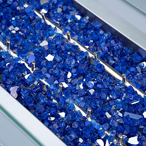 Stanbroil 10-Pound Fire Glass - 1/2 Inch Reflective Tempered Fire Glass For Fireplace Fire Pit, Cobalt Blue Reflective #TOP3