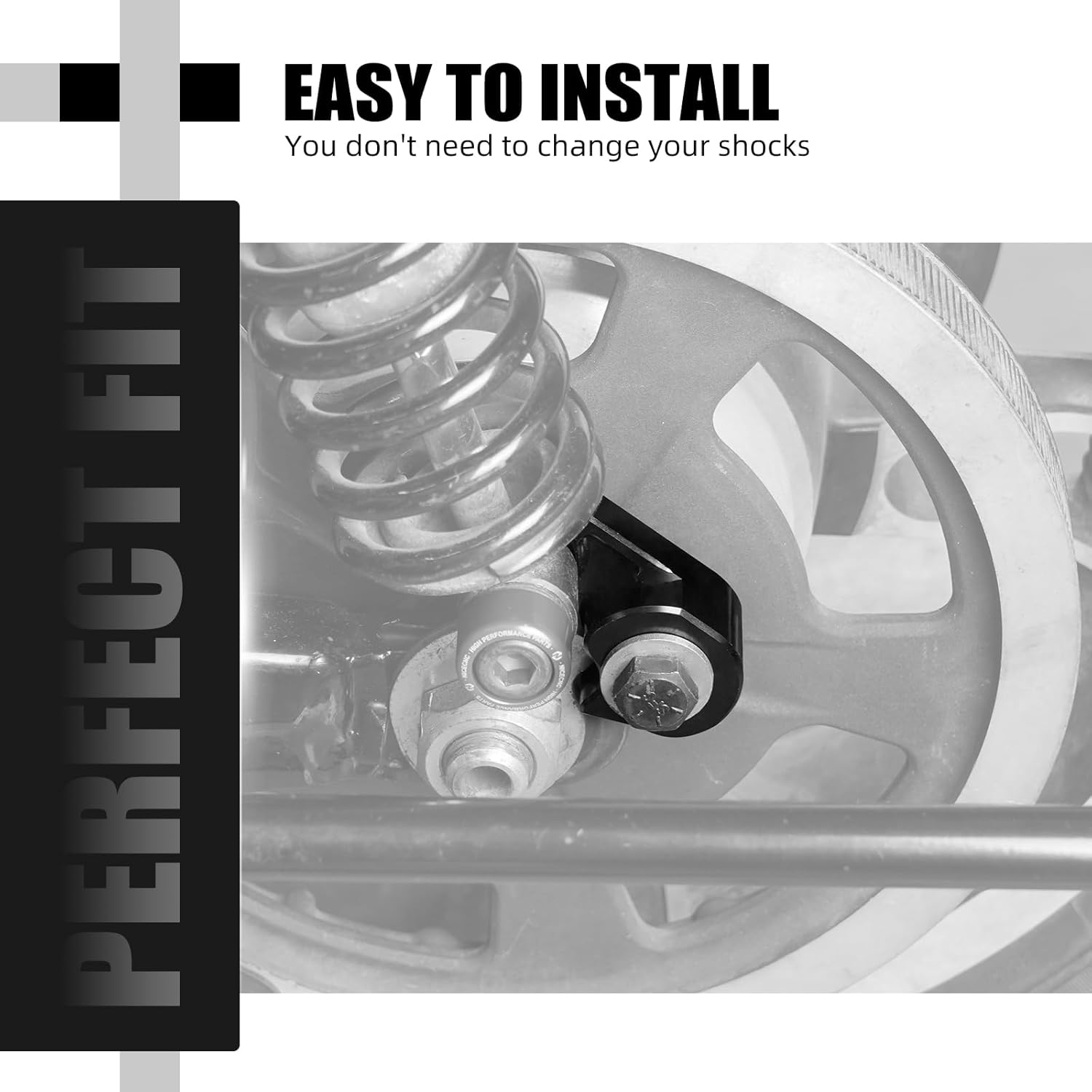 NICECNC Black Rear Suspension Riser 1" Shock Lift Bracket Lift Blocks Compatible with Harley Electra Glide Police FLHTP 2017-2024, Replacement for 47549-09A, See Fitment