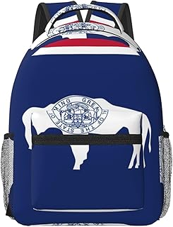 Wyoming State Flag Print Unisex Personal Item Travel Bag,Travel Backpack Carry On Flight Approved, perfect Laptop Backpack