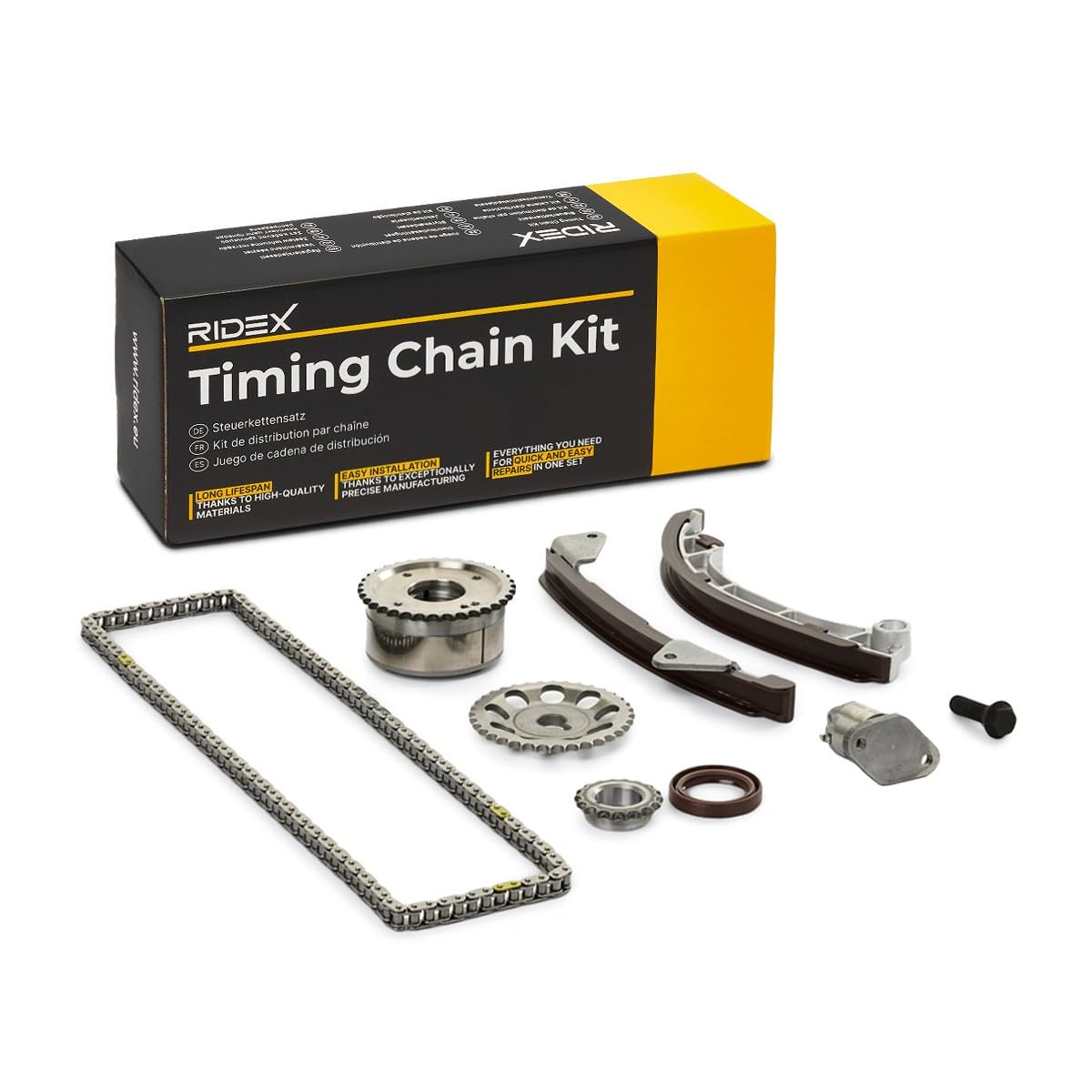 RIDEX 1389T2472 Kit catena distribuzione con guarnizioni con ingranaggio Compatibilità con TOYOTA AURIS NRE15, ZZE15, ADE15, ZRE15, NDE15