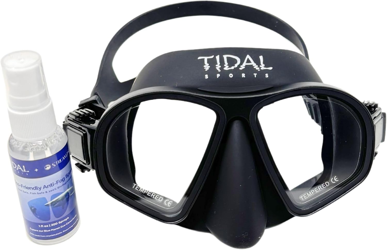 Tidal Freedive Mask - Aluma Pro with Advanced Anti-Fog Technology. Ultra Low Volume Mask for Freediving, Snorkeling and Scuba Diving. Tempered Glass Lens.