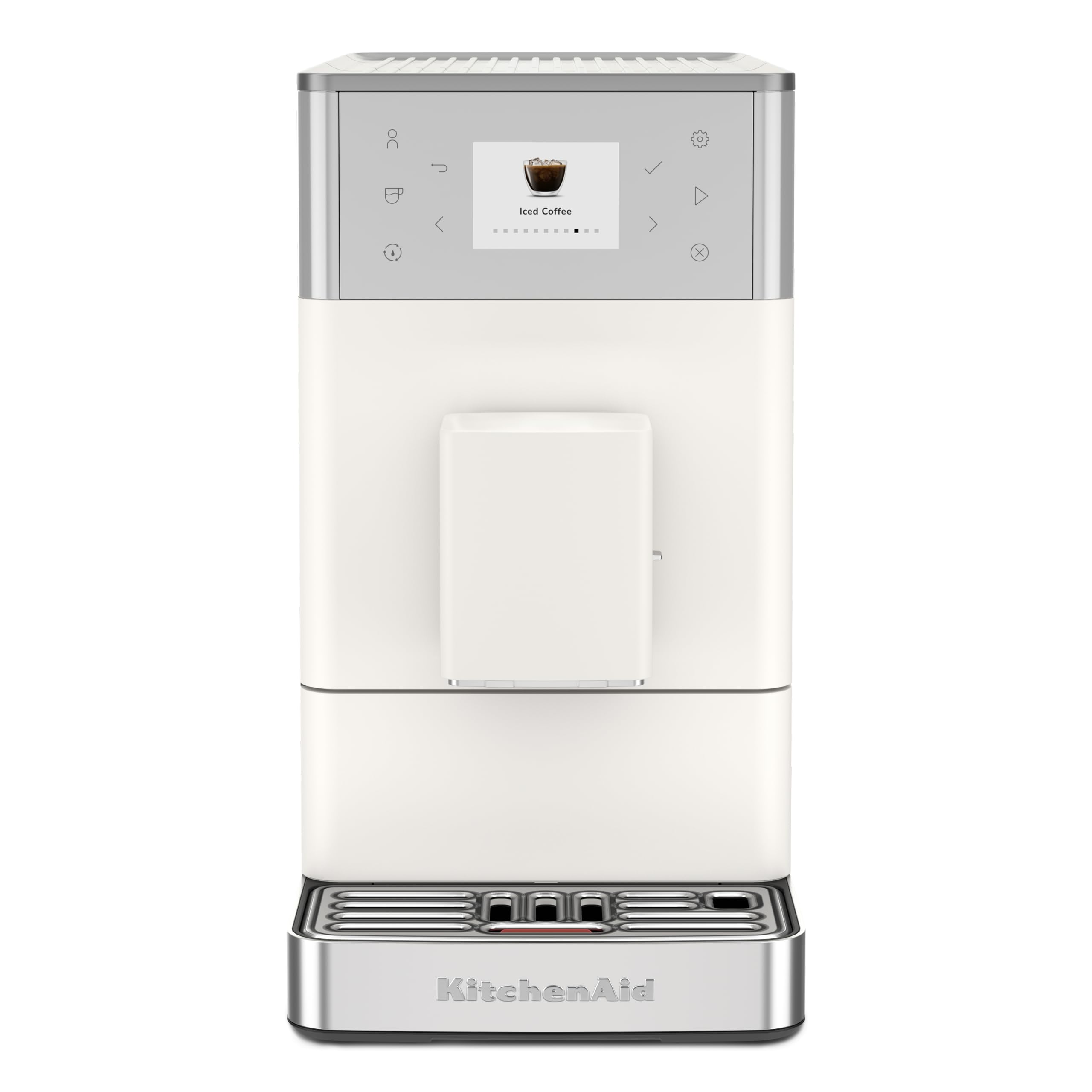KitchenAid KF3 Kaffeevollautomat, AutoMilk-System, IntelliGrind-Mahlwerk, 15+ Rezepte, Iced Coffee, 6cm Farbdisplay, 15-18 Bar, Porzellanweiß | AutoMilk-System, IntelliGrind-Mahlwerk, 15+ Rezepte, Iced Coffee, 6cm Farbdisplay, 15-18 Bar