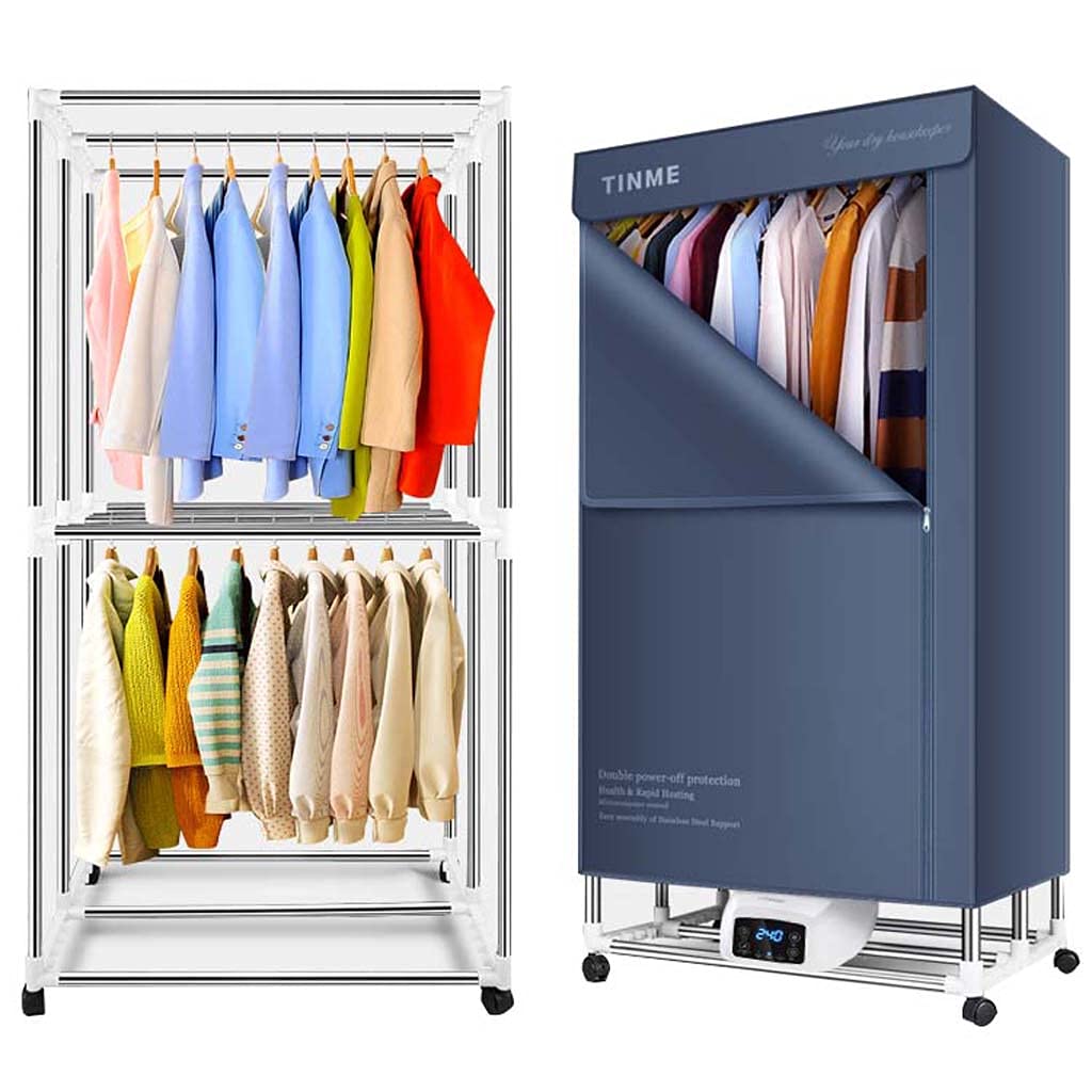 Armoire de séchage TJH double couche en acier inoxydable pour un soin premium des vêtements