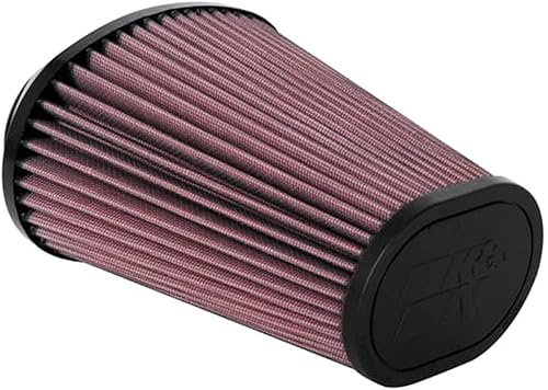 K&N Filtro de aire universal con abrazadera alto rendimiento, premium, lavable, filtro de repuesto diámetro de la brida 2.844 pulgadas, altura del
