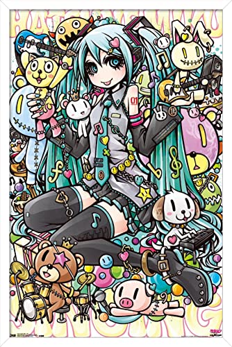 Image of Trends International Hatsune Miku - Toys Wall Poster, 14.725" x 22.375", White Framed Version