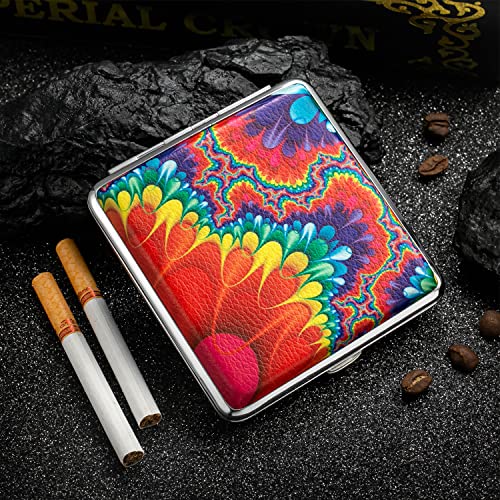 Sigarettenetui van PU-leer, metaal, voor mannen en vrouwen, slanke sigarettenbox, sigarettenetui voor 20 sigaretten, etui, voor dames en heren, klein sigarettenetui, leer (4)