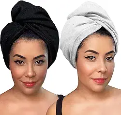 Toalha Para Cabelo Anti frizz Grande Turbante Microfibra Touca Secar Cabelo Magica Banho Niale (branco)