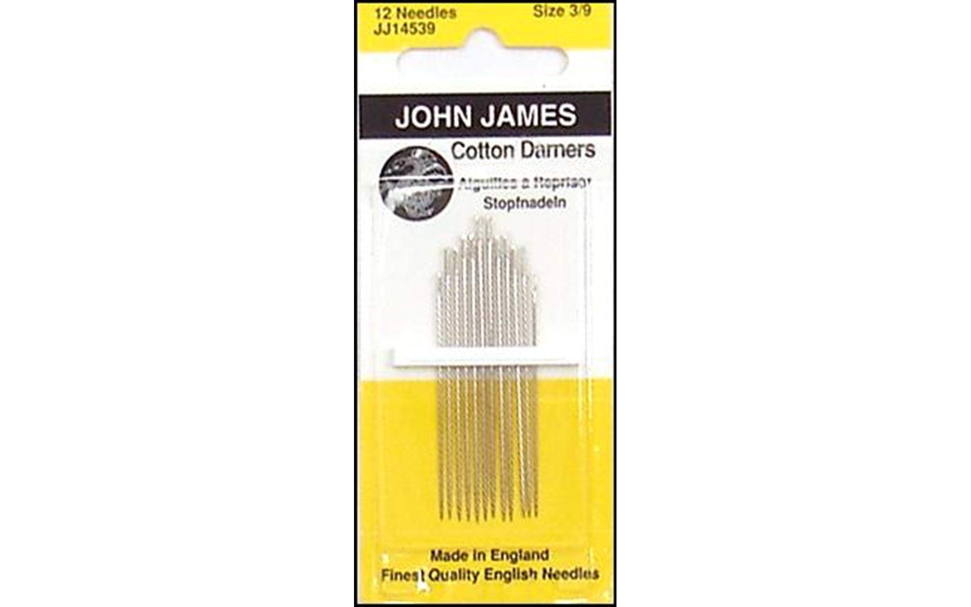 Colonial Needle John James Cotton Darning Needles - Sizes 3/9