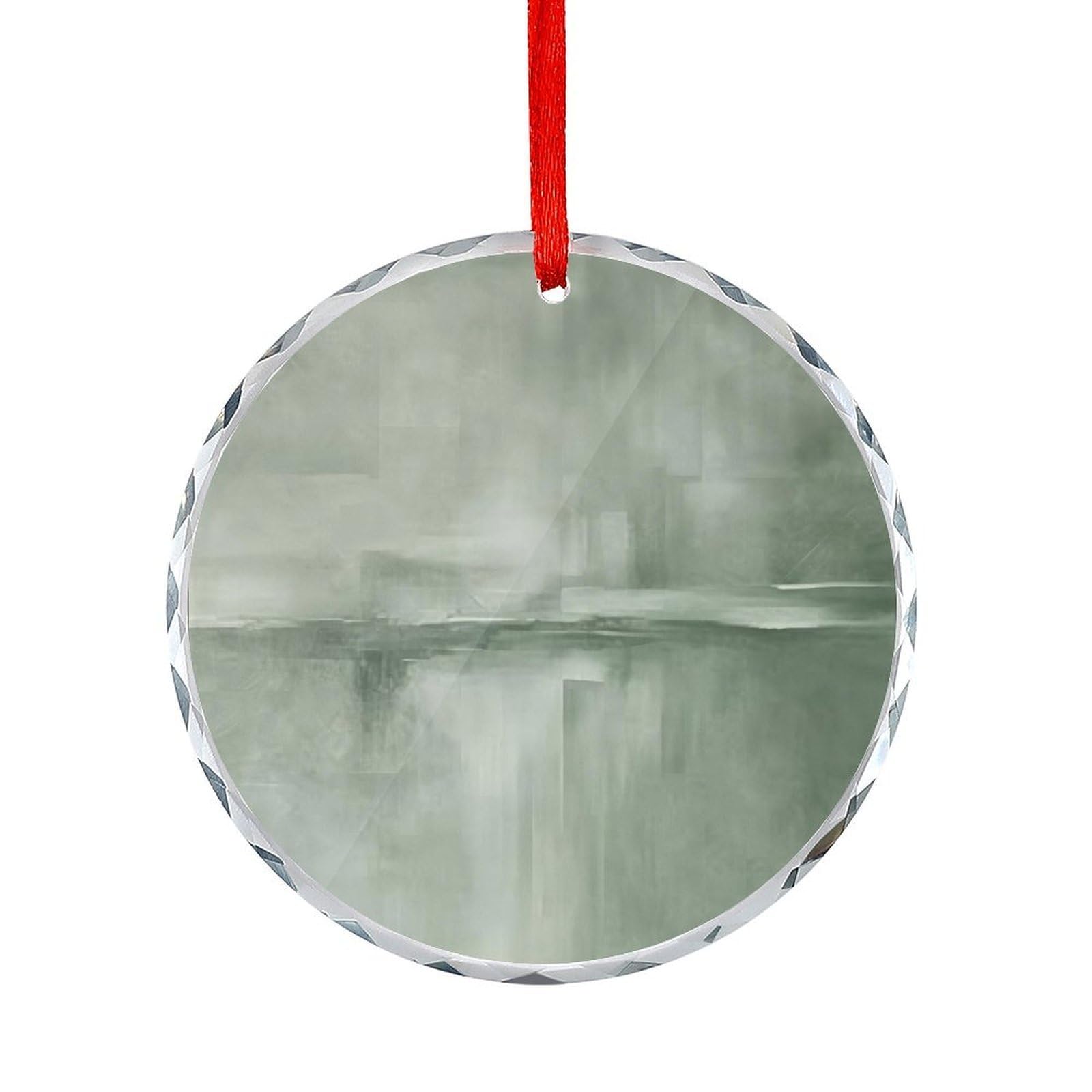 Btcowzrv Style Green Abstract Seascape Round Ornament Hanging Pendant Decor