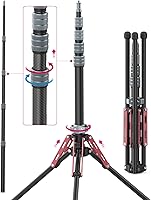 Vista 1 de ULANZI Light Stand Carbon Fiber MT-49, Adjustable Tripod Stand for Photography with Phone Clip, 194cm/76.4inch Studio Sturdy Tripod for Speedlight