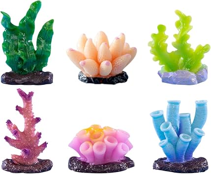 Rolin Roly 6pcs Coral Ornaments Aquarium Coral Colorful Fish Tank Ornament for Fish Tank Aquarium Landscape Decoration,Aquarium Landscape Decor 6PCS